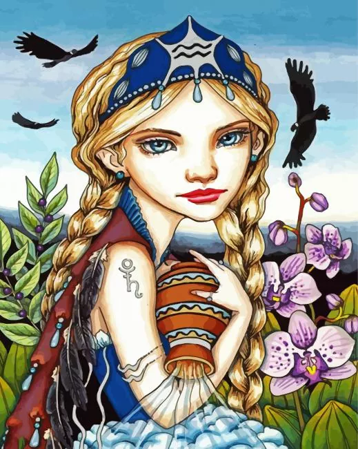 Aesthetic Aquarius Girl Paint by Numbers Aesthetic Aquarius Girl Paint by Number