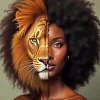Half Lion Half Woman Paint by Number