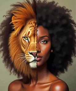 Half Lion Half Woman Paint by Number