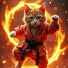 Cool Taekwondo Cat Paint by Number
