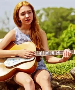 Holly Hobbie Playing Guitar Paint by Number