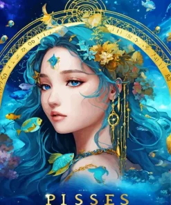 Pisces Zodiac Art Paint by Number