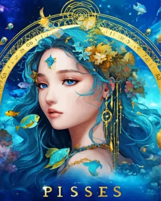 Pisces Zodiac Art Paint by Number