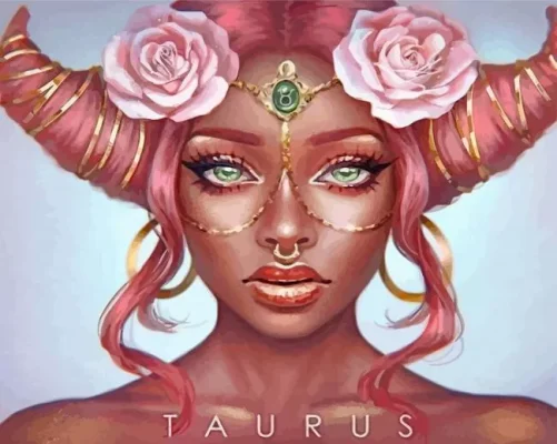 Taurus Zodiac Sign Girl Paint by Number