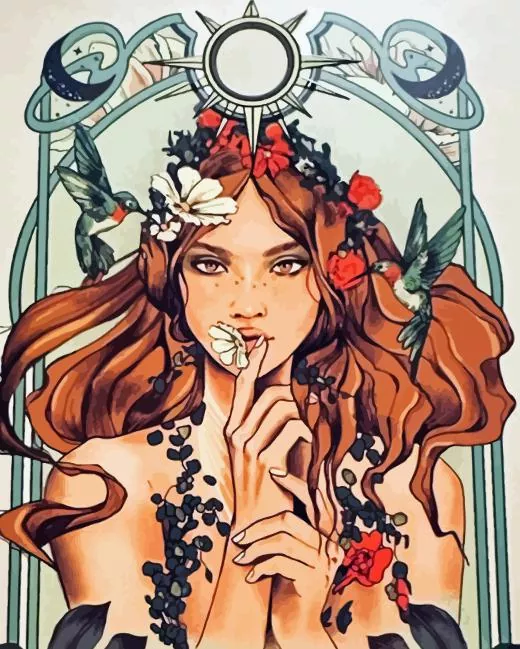 Virgo Lady Paint by Numbers Virgo Lady Paint by Number