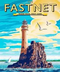 Fastnet Rock Lighthouse Paint by Numbers