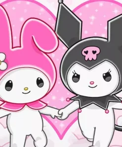 Happy Valetines Day My Melody And Kuromi Paint by Numbers