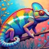 Colorful Chameleon Art Paint by Numbers