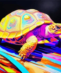 Colorful Sulcata Tortoise Paint by Numbers