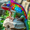 Colorful Chameleon Art Paint by Numbers