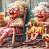 Old Ladies Laughing Paint by Number