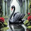 Aesthetic Black Swan Paint by Number