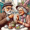 Cute Old Couple Paint by Numbers