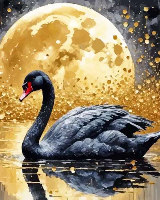 golden moon and black swan paint by numbers Golden Moon And Black Swan Paint by Numbers