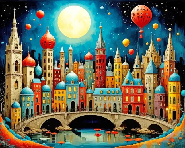 whimsical buildings paint by number Whimsical Buildings Paint by Number