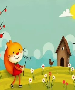 Whimsical Landscape Art Paint by Numbers