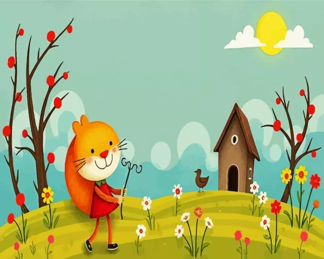 whimsical landscape art paint by numbers Whimsical Landscape Art Paint by Numbers