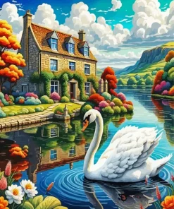 White Swan Paint by Number