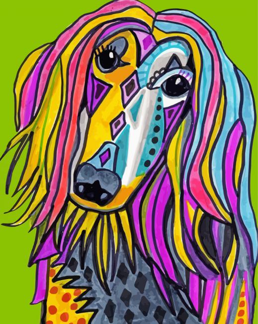 Colorful Afghan Hound Paint By Numbers Colorful Afghan Hound Paint By Number