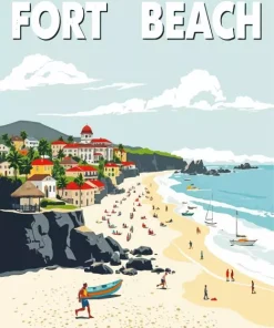 Fort Beach Poster Paint By Number