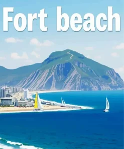 Fort Beach Poster Paint By Numbers