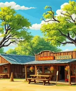 Luckenbach Texas Art Paint By Numbers