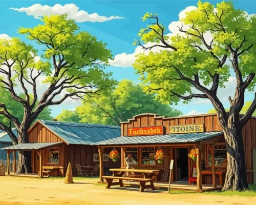 Luckenbach Texas Art Paint By Numbers
