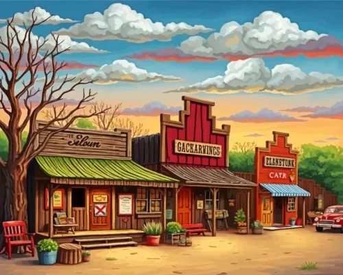 Aesthetic Luckenbach Texas Art Paint By Numbers