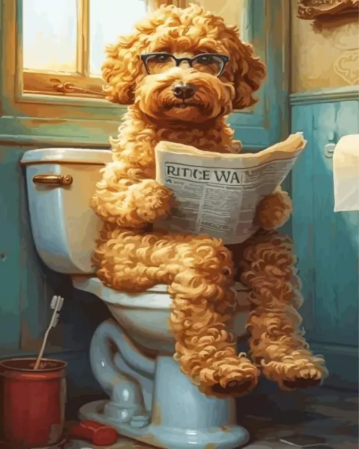 dog reading news paint by numbers Dog Reading News Paint By Numbers