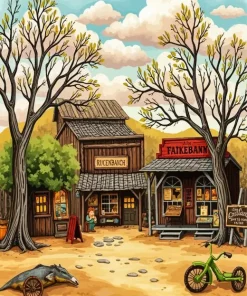 Luckenbach Texas Art Paint By Numbers