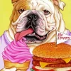 Bulldog Hamburger Paint By Numbers