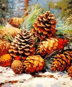 Christmas Pine Fruits Paint By Numbers