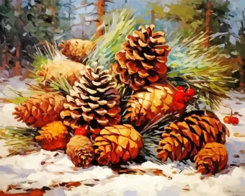 Christmas Pine Fruits Paint By Numbers