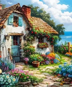 Cottage Seaview Paint By Numbers