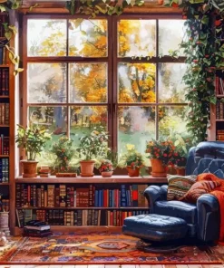 Quiet Library Corner Paint By Numbers