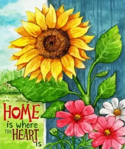Sunflower Home Heart Paint By Numbers