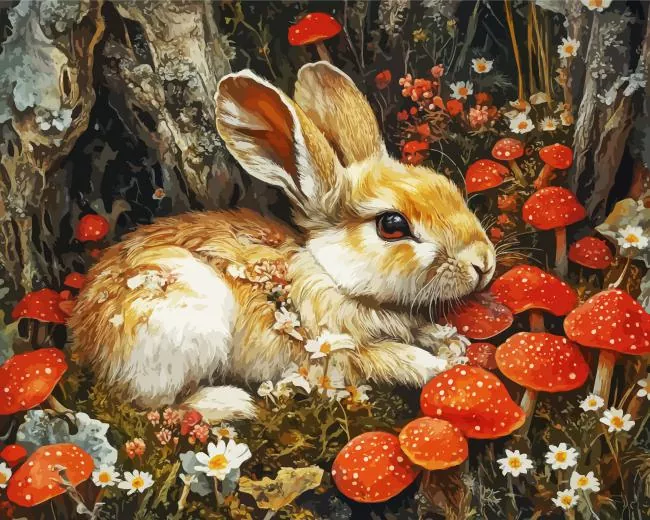 Woodland Rabbit paint by number Woodland Rabbit Paint By Numbers