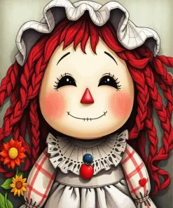 Adorable Raggedy Ann Doll Paint By Numbers