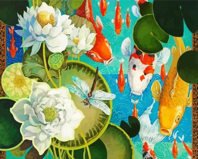 koi pond paint by numbers Koi Pond Paint By Numbers
