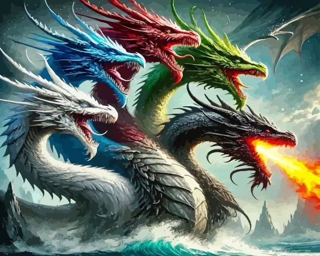 Tiamat dragons paint by numbers Tiamat Dragons Paint By Numbers