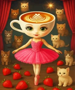 Ballerina Cappuccina And Cats Paint By Numbers