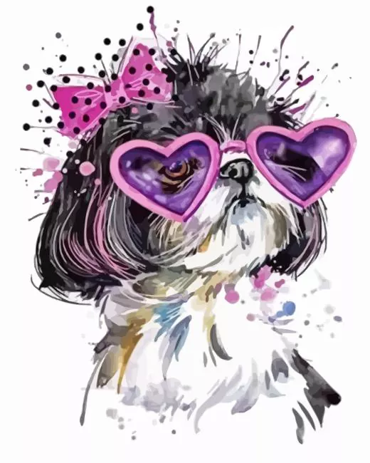 Stylish Dog Paint By Numbers Stylish Dog Paint By Number