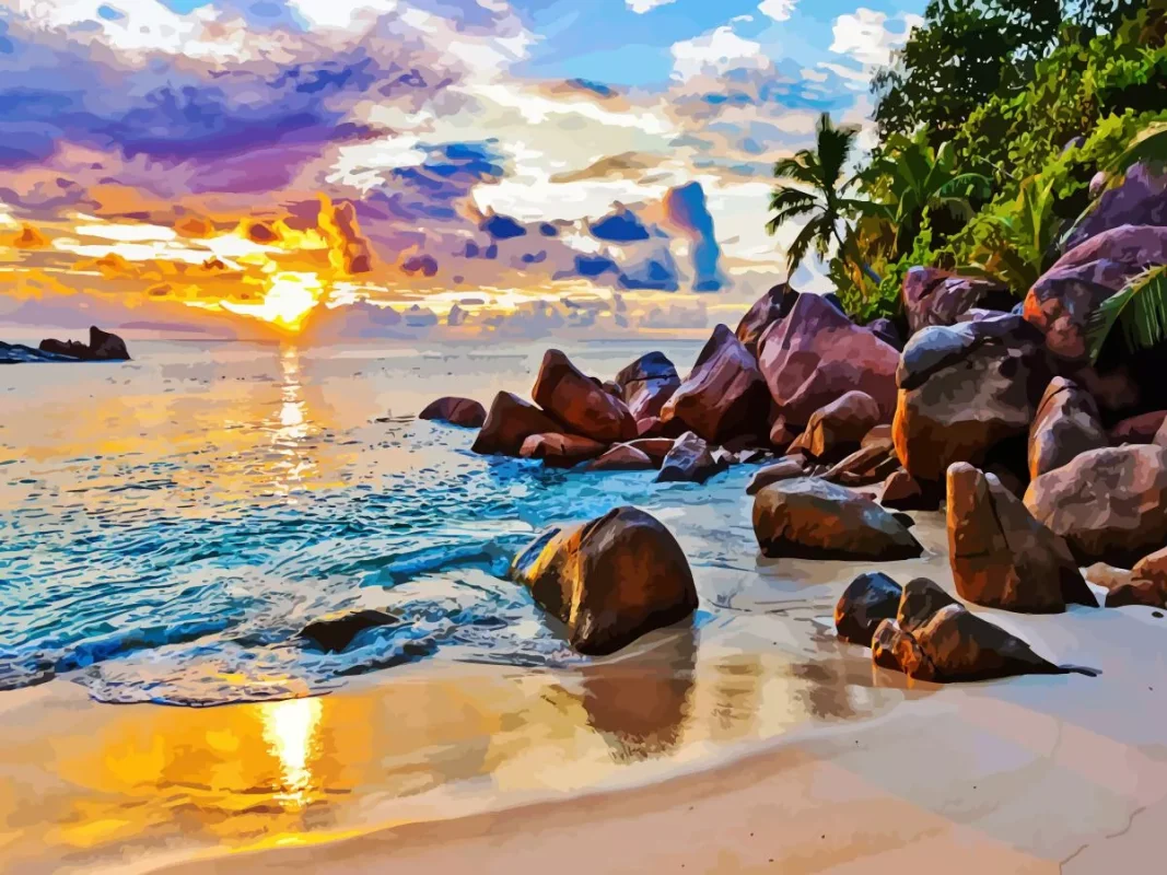 Coastal painting by numbers