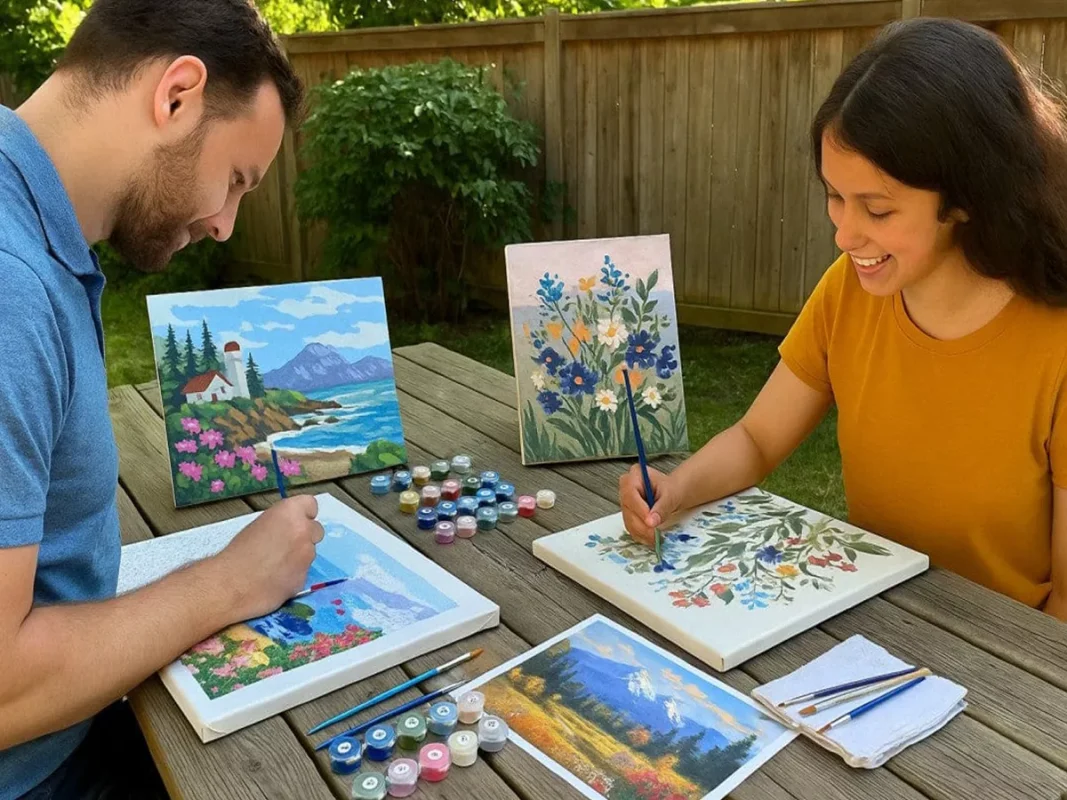 Couples date night by paint by numbers