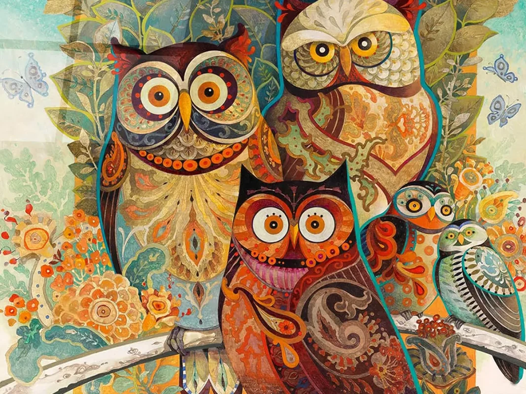 David Galchutt Owls paint by numbers