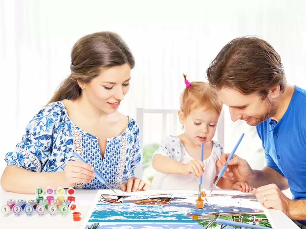 Family DIY Landscape Paintings