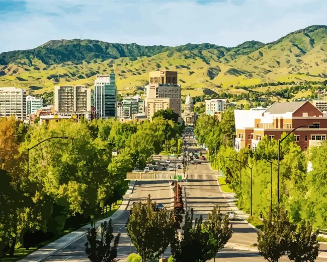 Boise Idaho landscape paint by numbers Boise Idaho Landscape Paint By Numbers