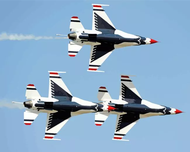 aesthetic United States Air Force Thunderbirds paint by number Aesthetic United States Air Force Thunderbirds Paint By Numbers