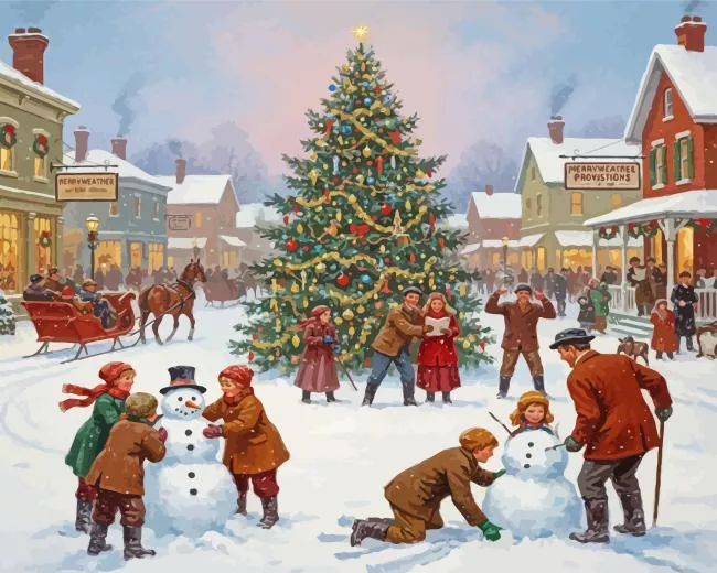 happy christmas time paint by number Christmas Eve Paint By Numbers
