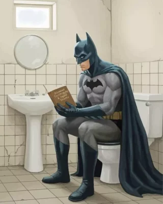 Batman Sitting On The Toilet Paint By Numbers